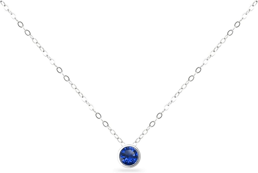 CROSS CHAIN WITH ROUND BIRTHSTONE