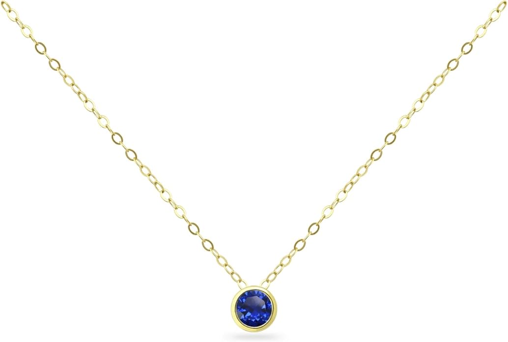 CROSS CHAIN WITH ROUND BIRTHSTONE