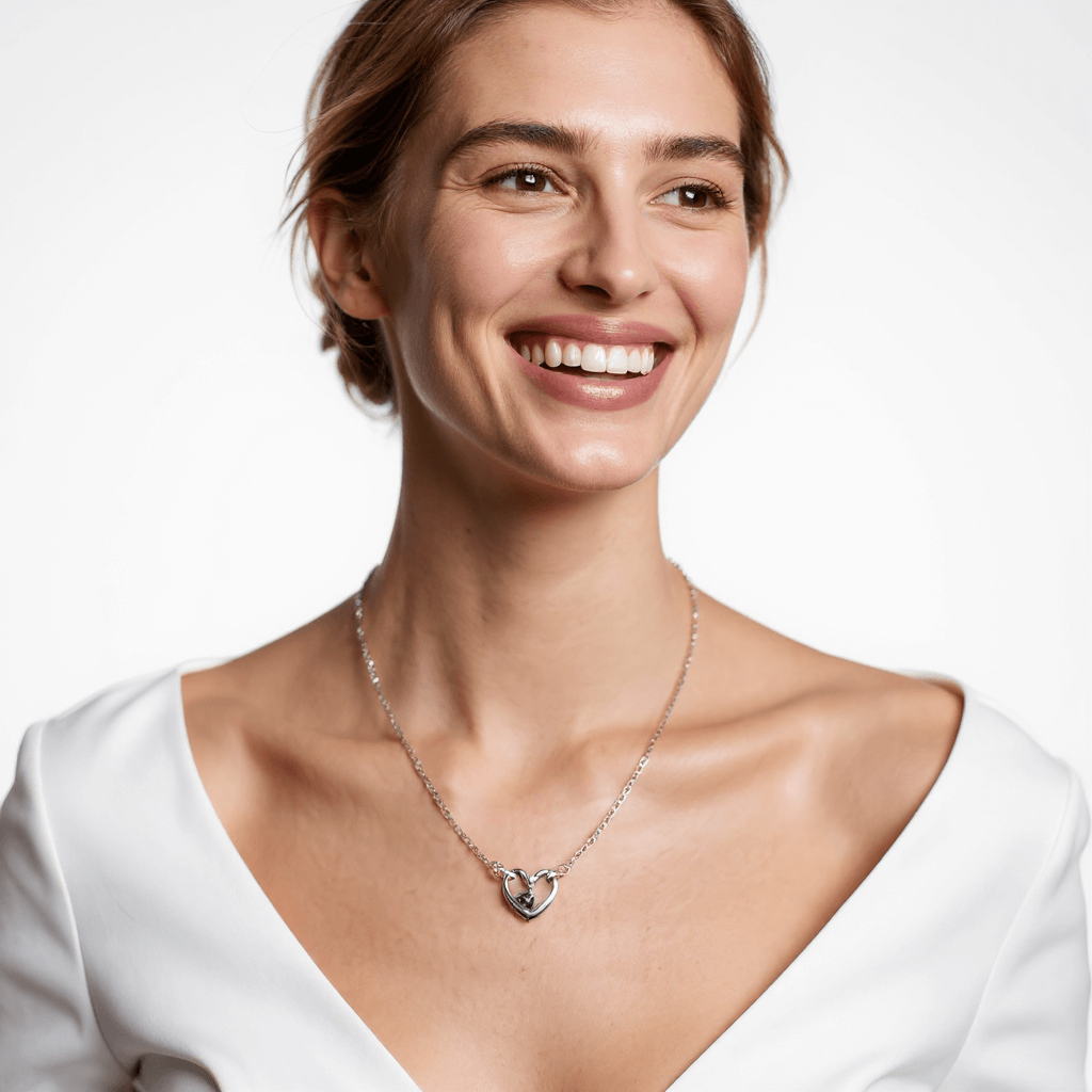 HEART BIRTHSTONE NECKLACE SILVER/GOLD