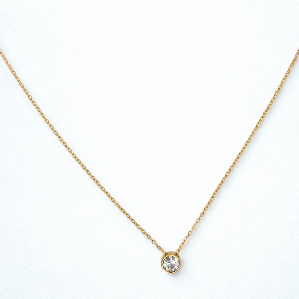 Round Cut Zirconia Charm - Gold Plated (Copy)