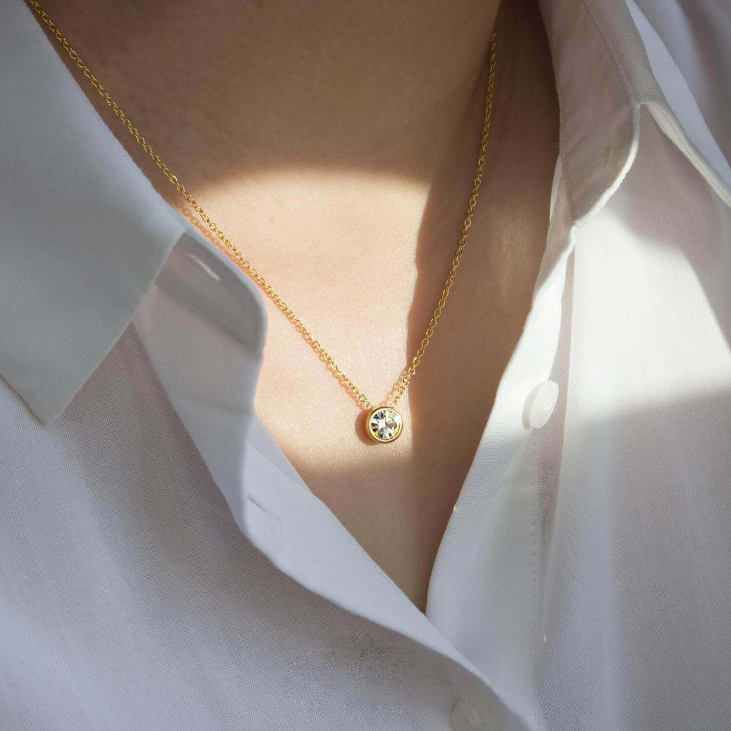 Round Cut Birthstone Necklace