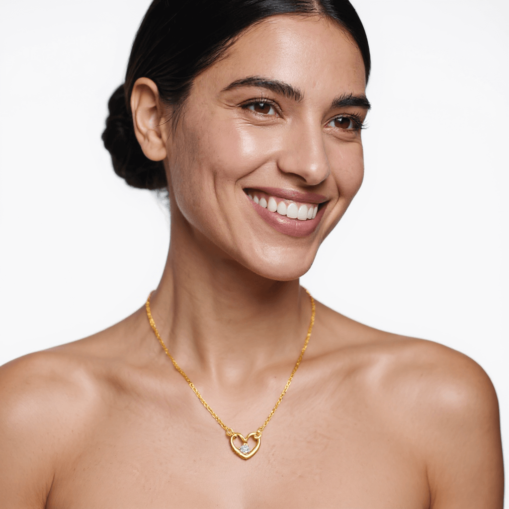 HEART BIRTHSTONE NECKLACE SILVER/GOLD