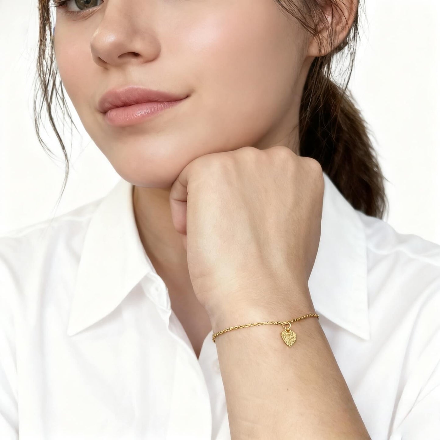 Initial Bracelet With Heart Pendant