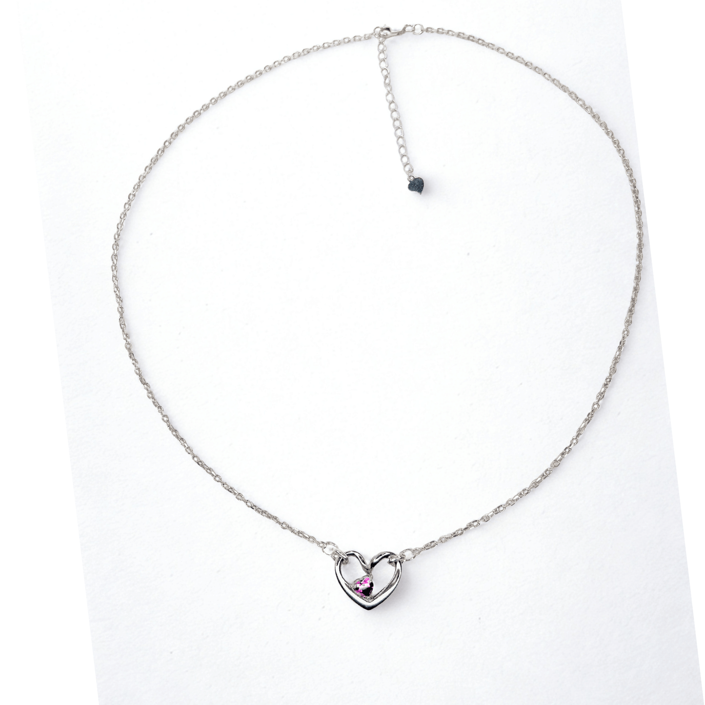HEART BIRTHSTONE NECKLACE SILVER/GOLD