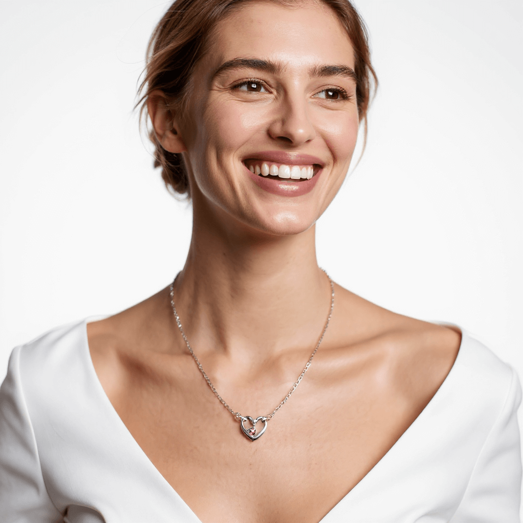 HEART BIRTHSTONE NECKLACE SILVER/GOLD