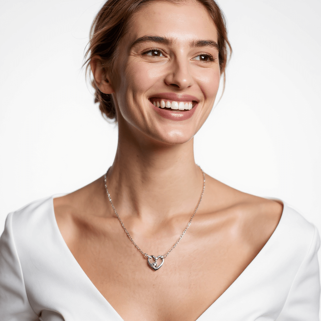 HEART BIRTHSTONE NECKLACE SILVER/GOLD