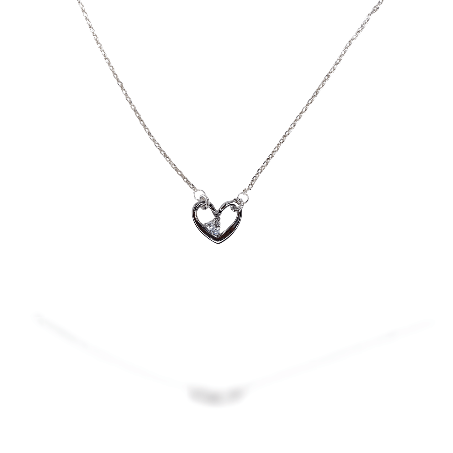 HEART BIRTHSTONE NECKLACE SILVER/GOLD