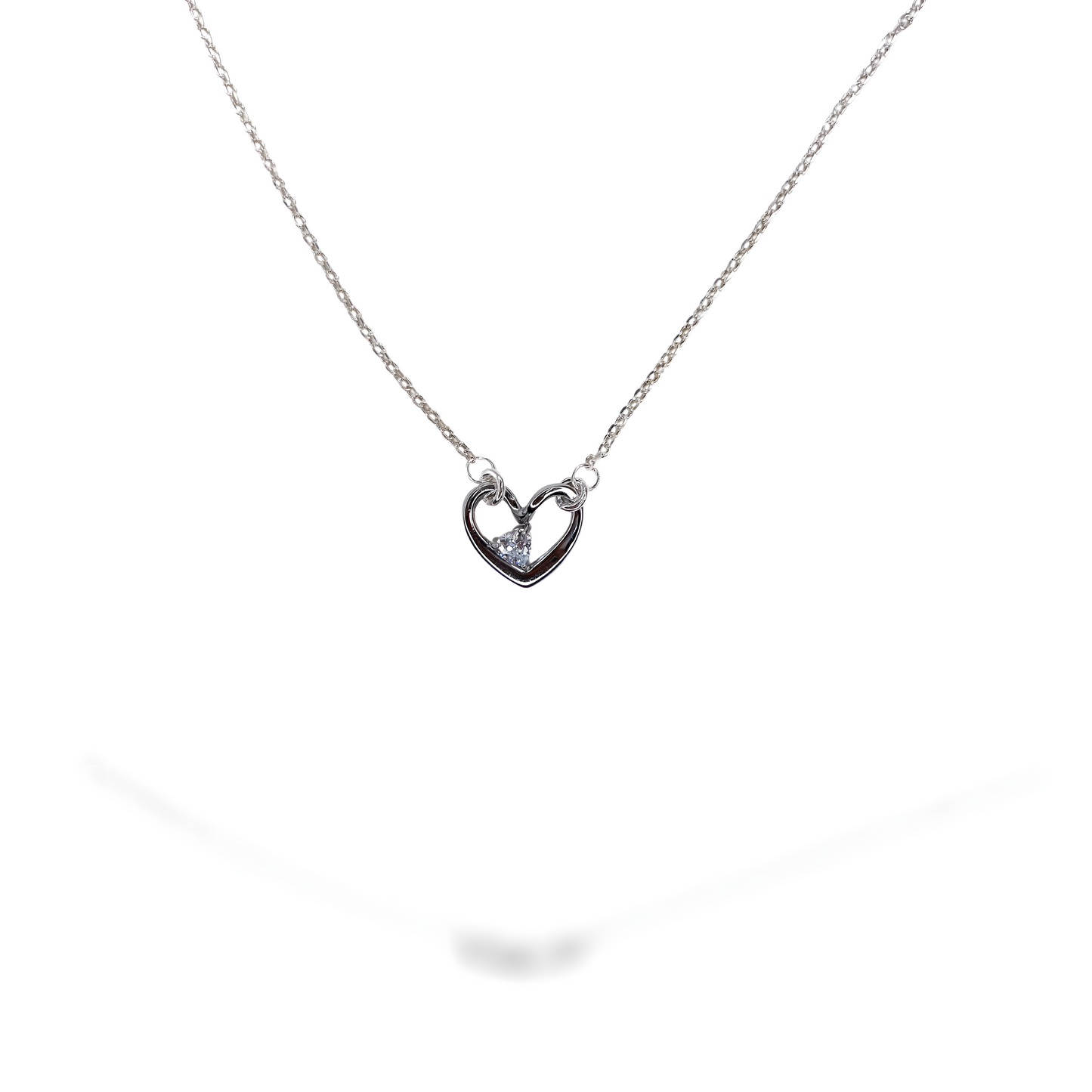 HEART BIRTHSTONE NECKLACE SILVER/GOLD