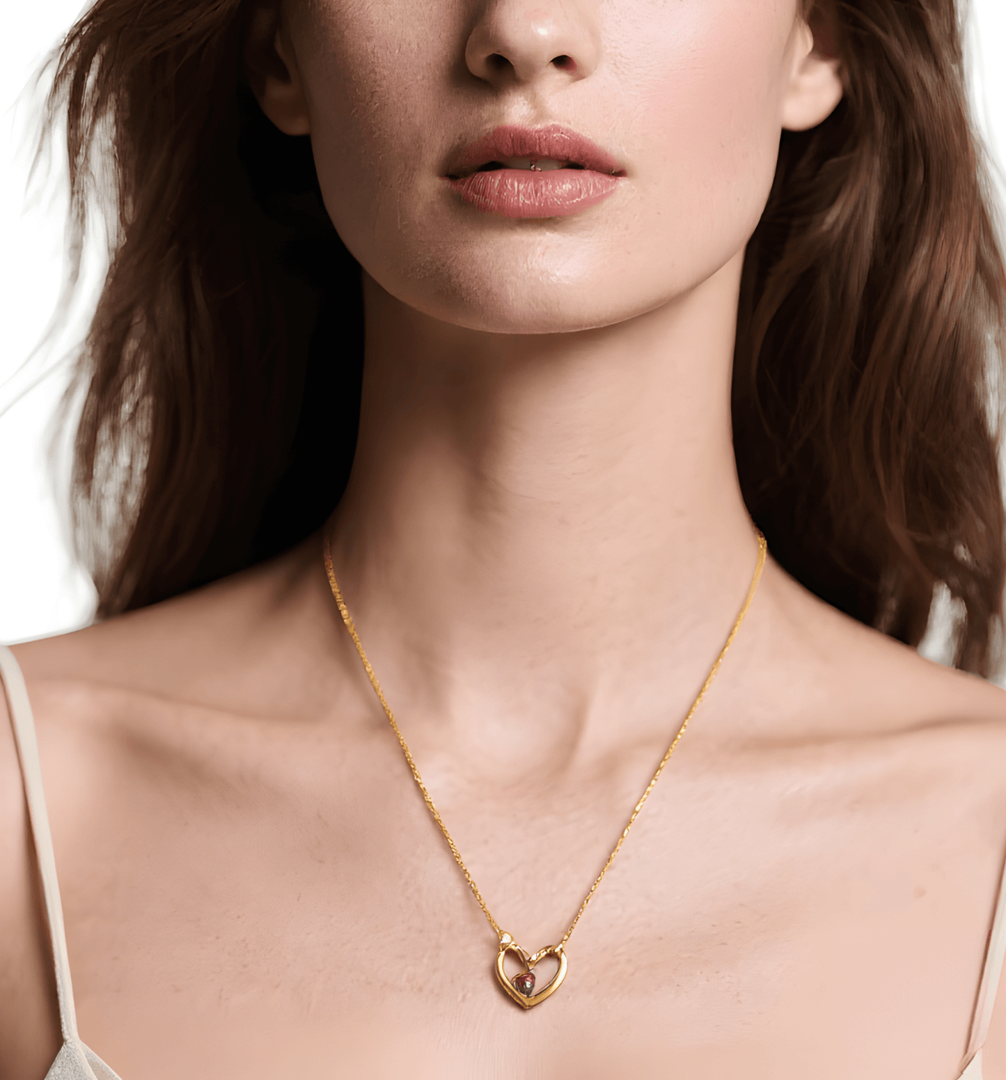 HEART BIRTHSTONE NECKLACE SILVER/GOLD