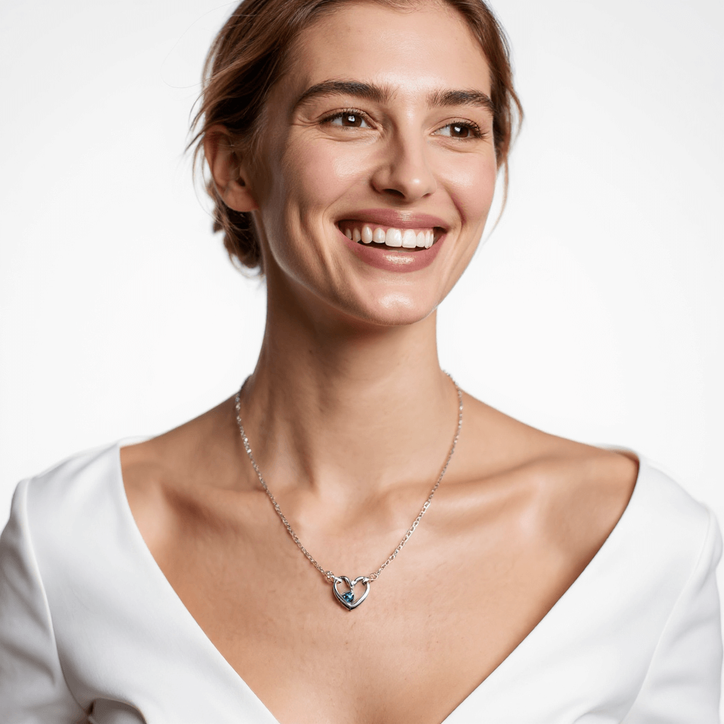 HEART BIRTHSTONE NECKLACE SILVER/GOLD