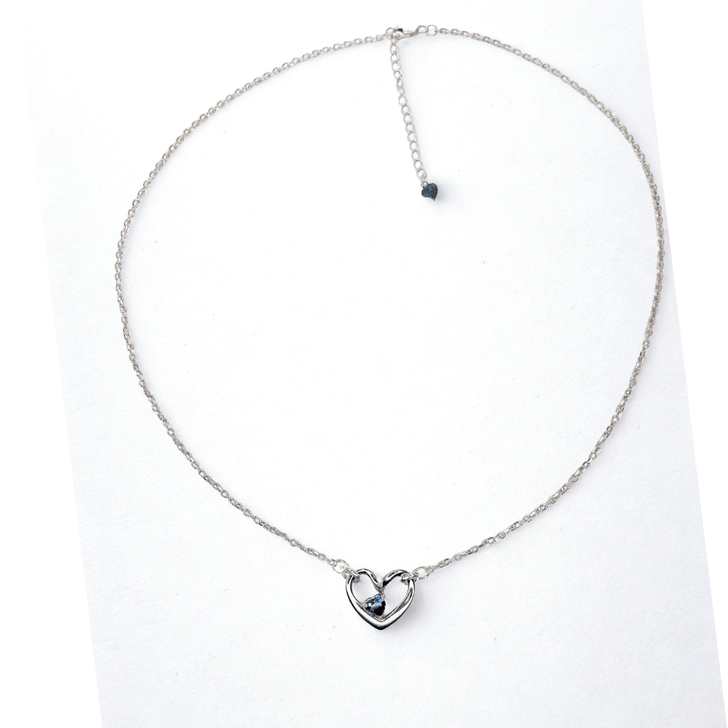 HEART BIRTHSTONE NECKLACE SILVER/GOLD