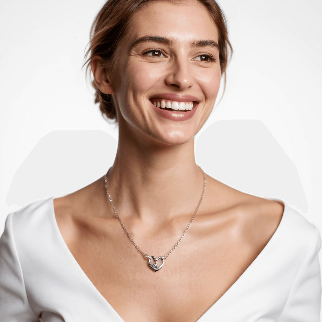 HEART BIRTHSTONE NECKLACE SILVER/GOLD
