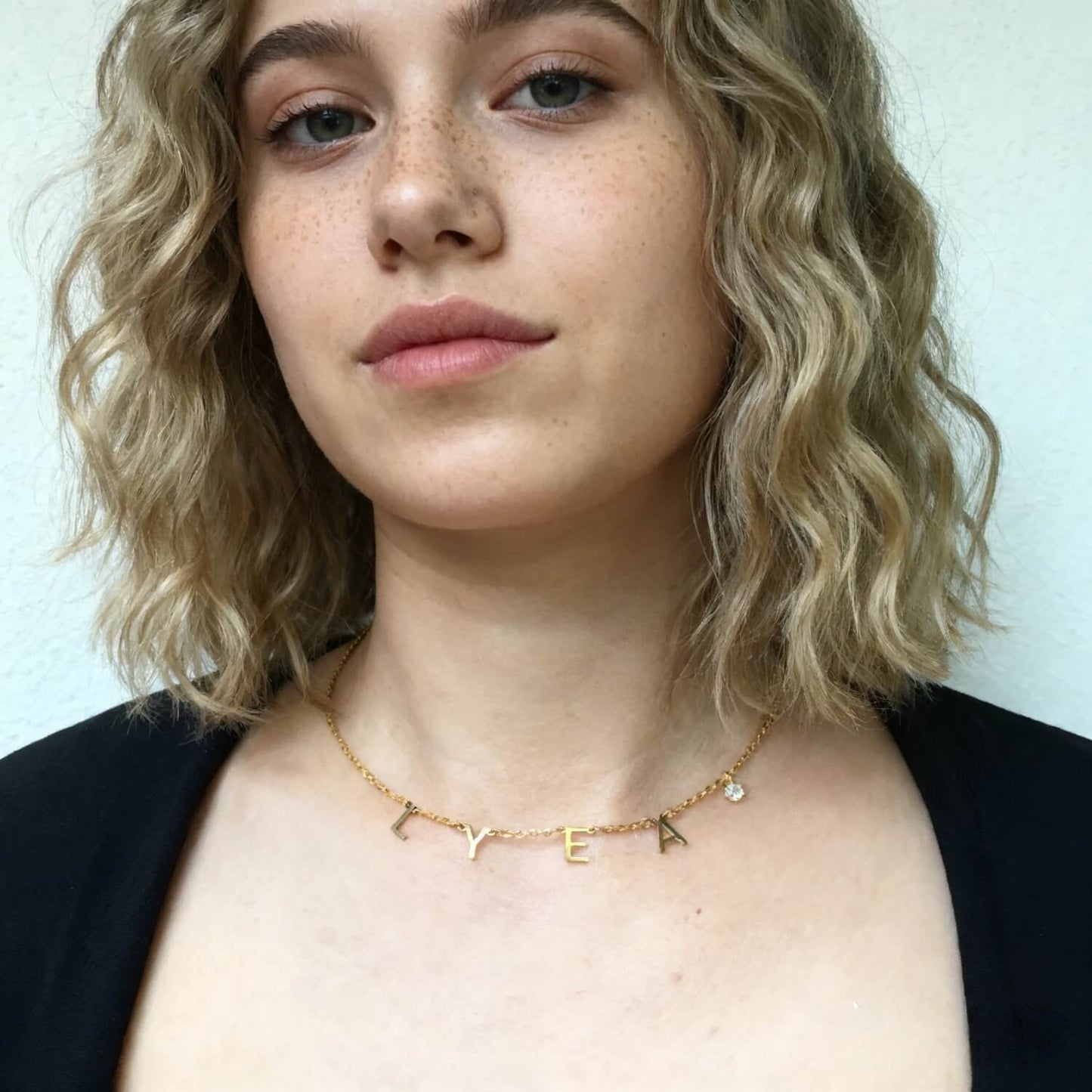 Nitial Necklace With Zircon