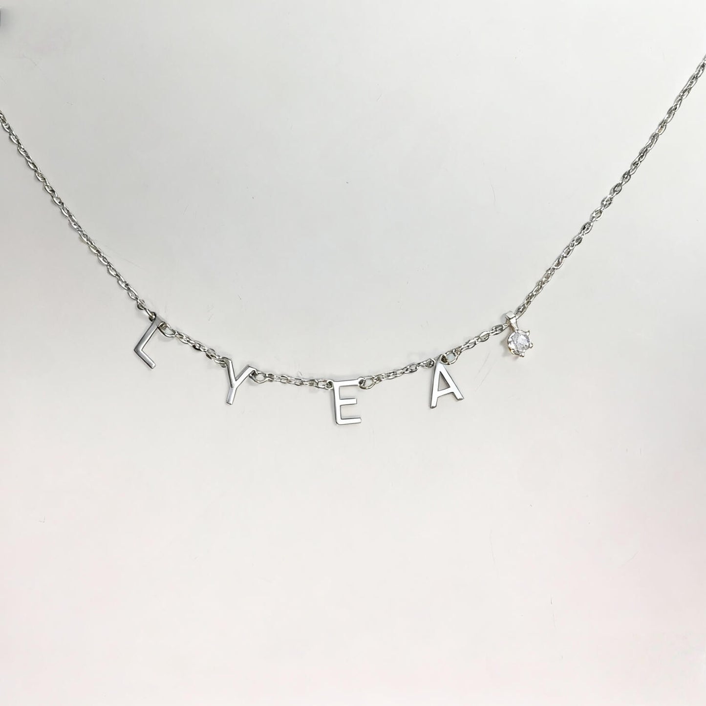 Nitial Necklace With Zircon