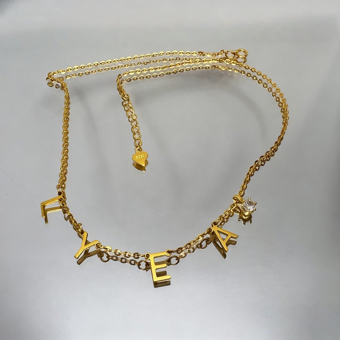 Nitial Necklace With Zircon