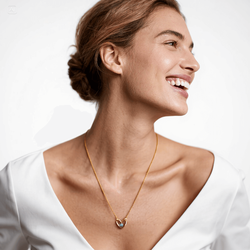 HEART BIRTHSTONE NECKLACE SILVER/GOLD