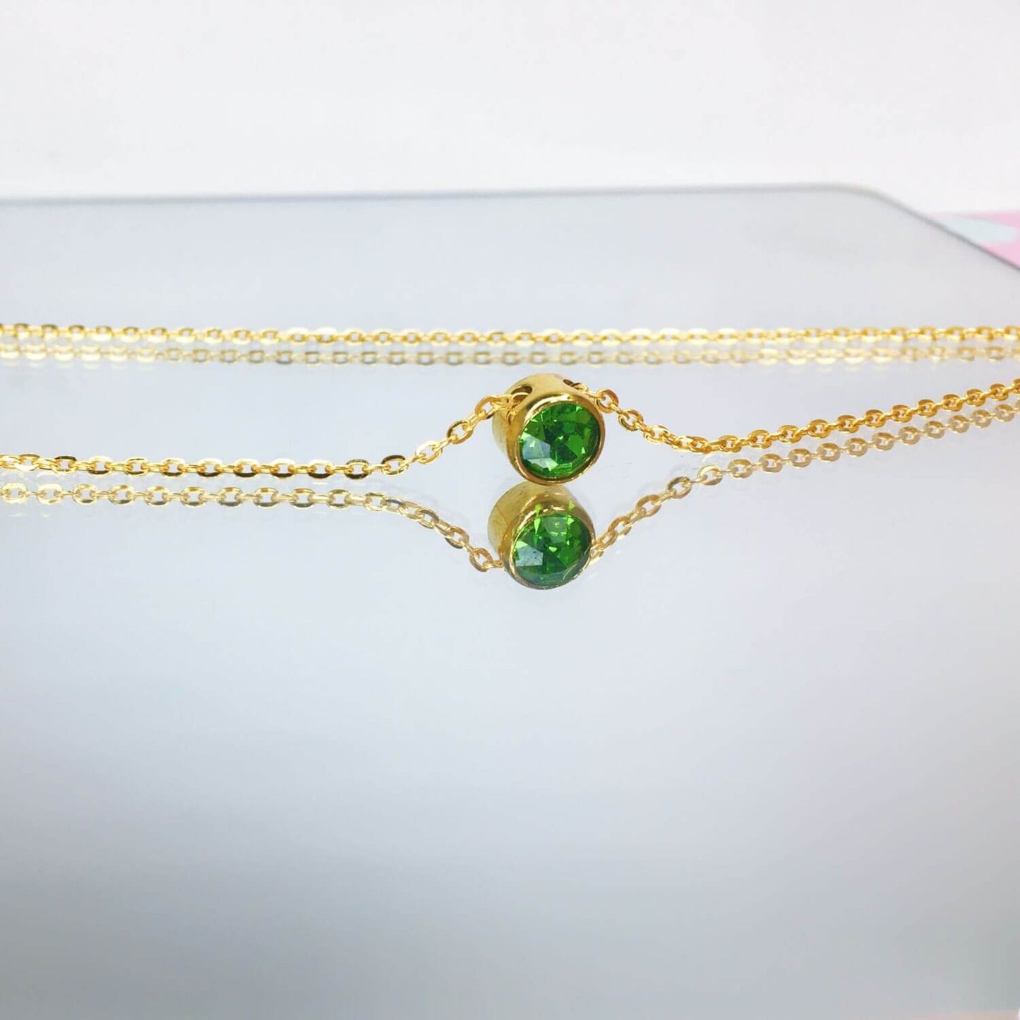 Round Cut Birthstone Necklace