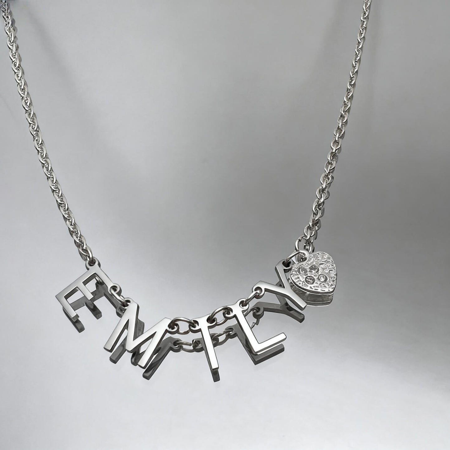Initial Letter Necklace With Heart