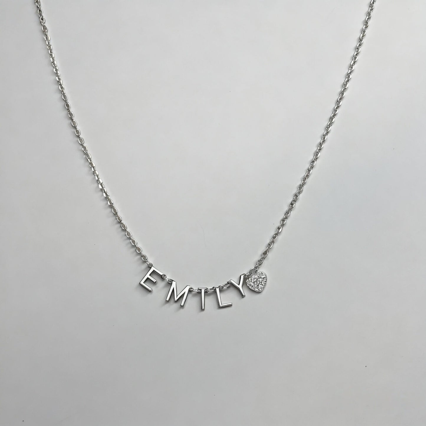 Initial Letter Necklace With Heart