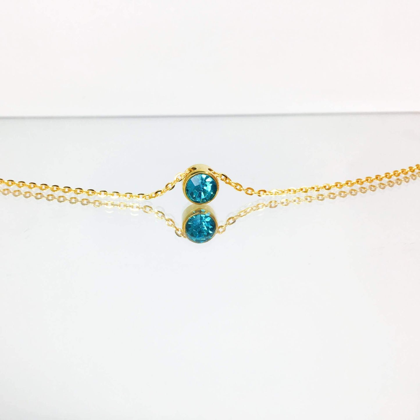 Round Cut Birthstone Necklace