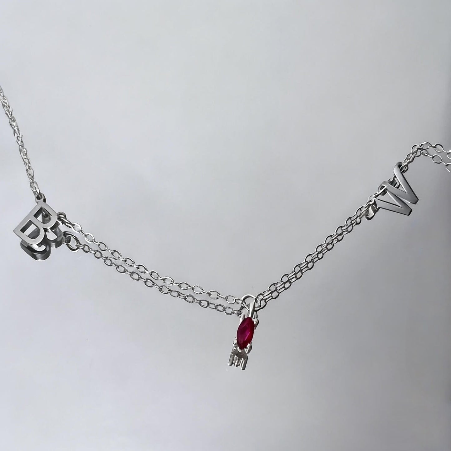 Cross Letter Chain With Zircon Pendant