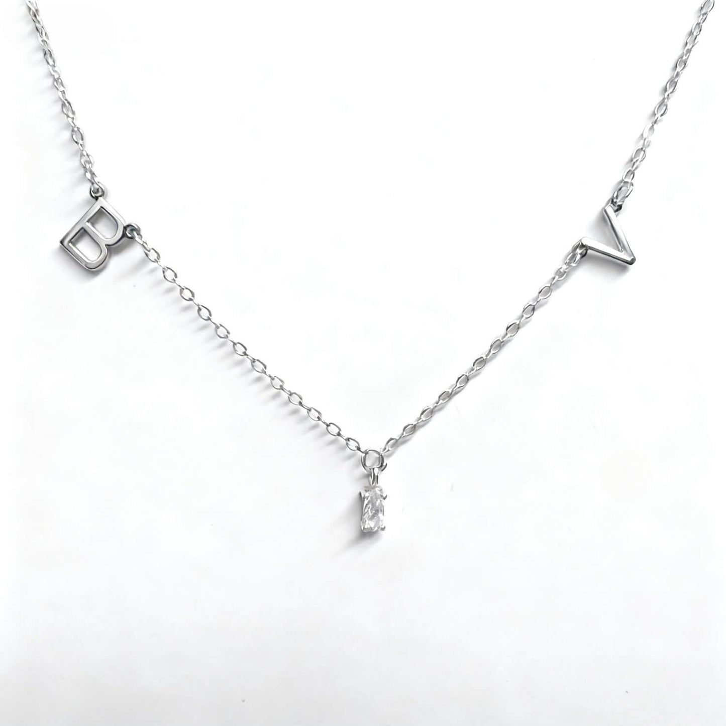 Cross Letter Chain With Zircon Pendant