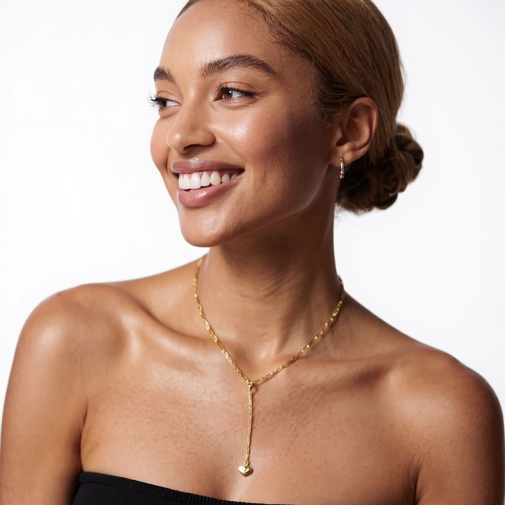 PAPERCLIP NECKLACE HEART PENDANT