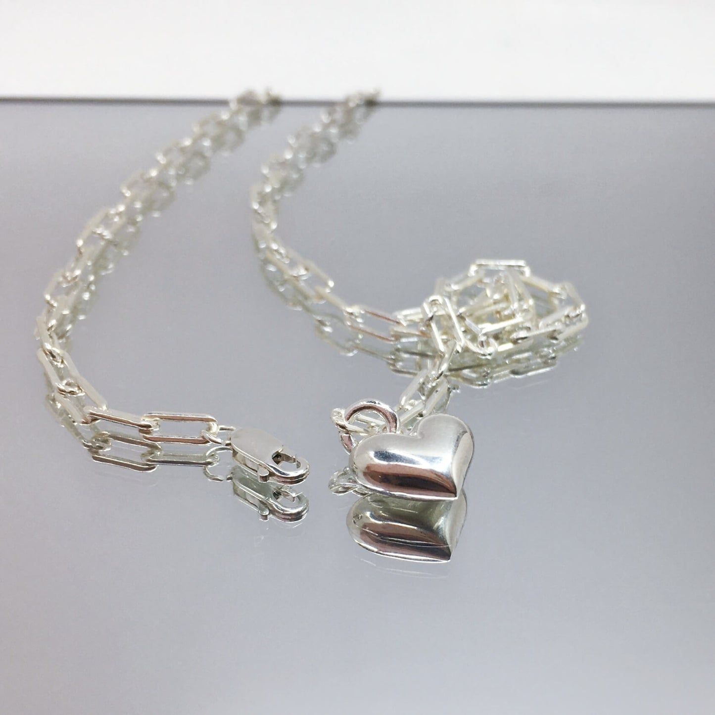 PAPERCLIP NECKLACE HEART PENDANT