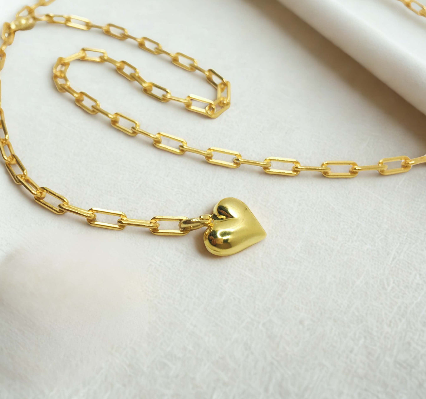 PAPERCLIP NECKLACE HEART PENDANT