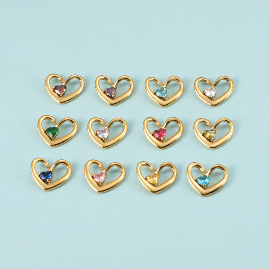 HEART BIRTHSTONE NECKLACE SILVER/GOLD