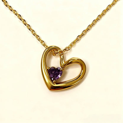 Heart Birthstone Necklace