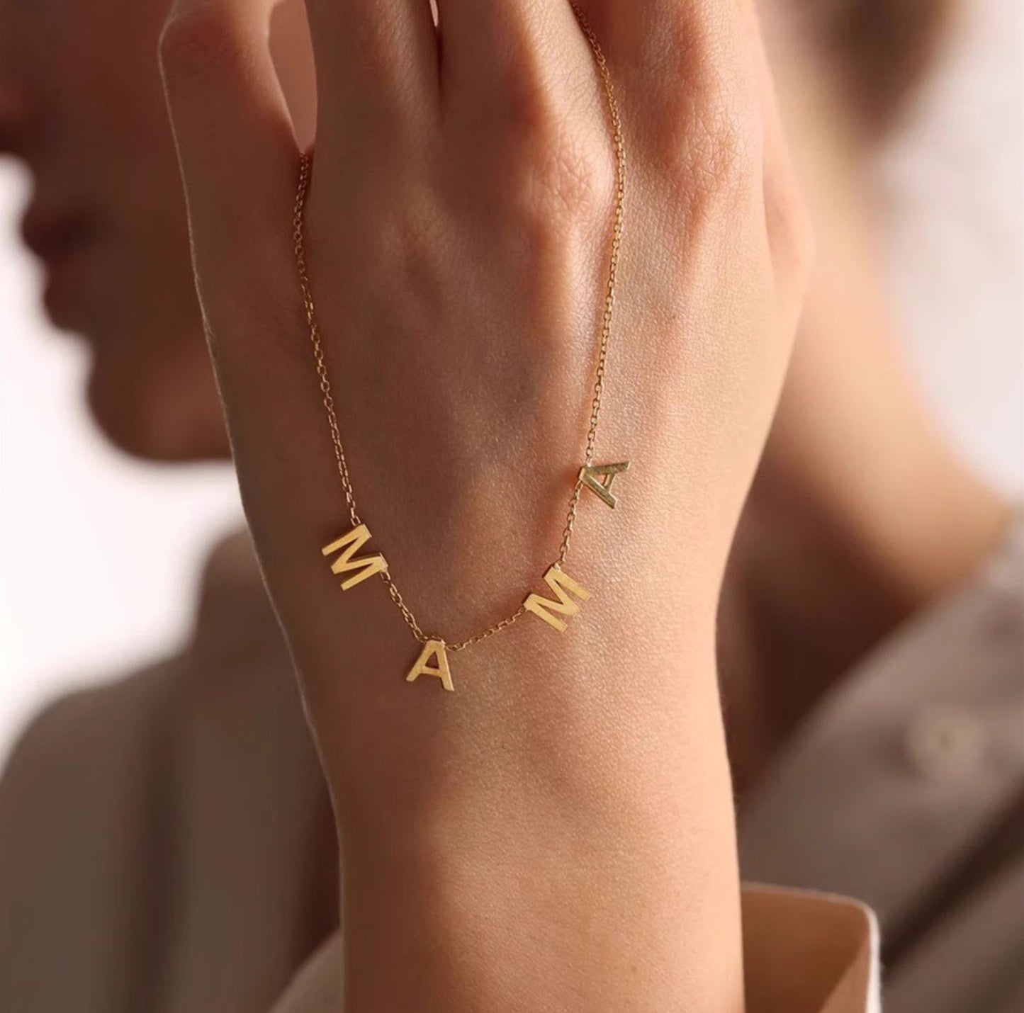 Nitial Necklace With Zircon 