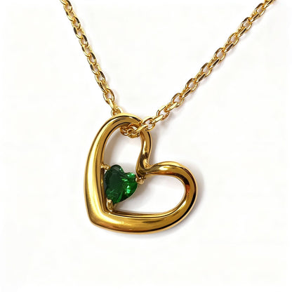 Heart Birthstone Necklace