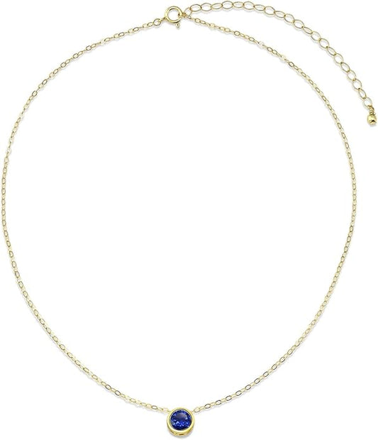 CROSS CHAIN WITH ROUND BIRTHSTONE