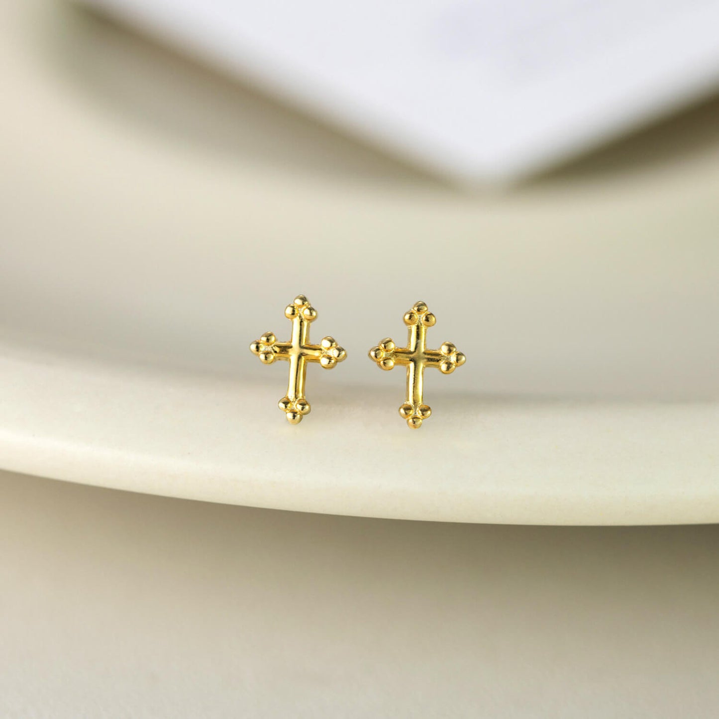 Sterling Silver Faith Cross Stud Earrings(2pcs)