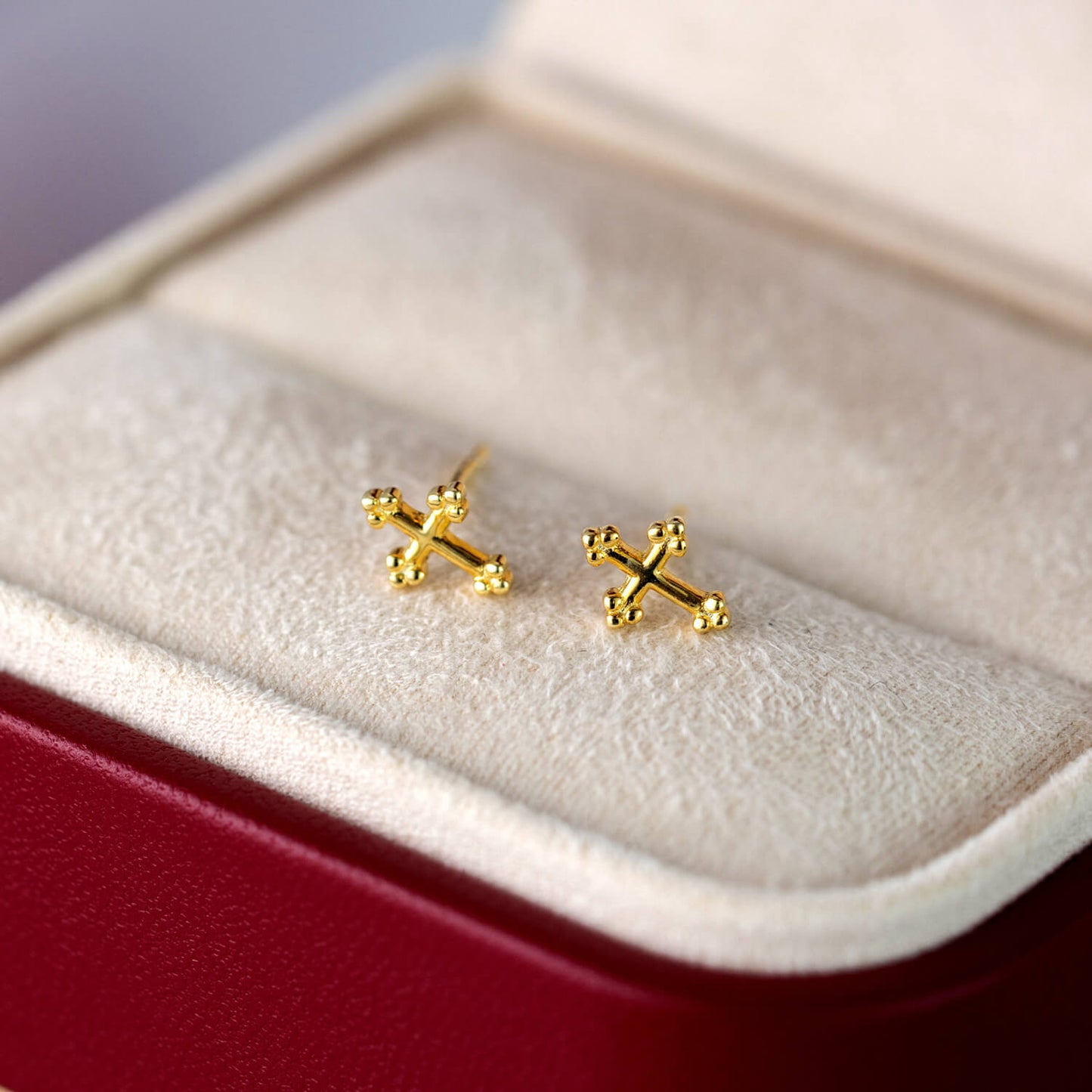 Sterling Silver Faith Cross Stud Earrings(2pcs)