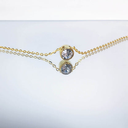 Round Cut Birthstone Necklace