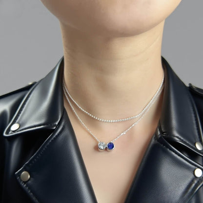 Round Cut Birthstone Necklace