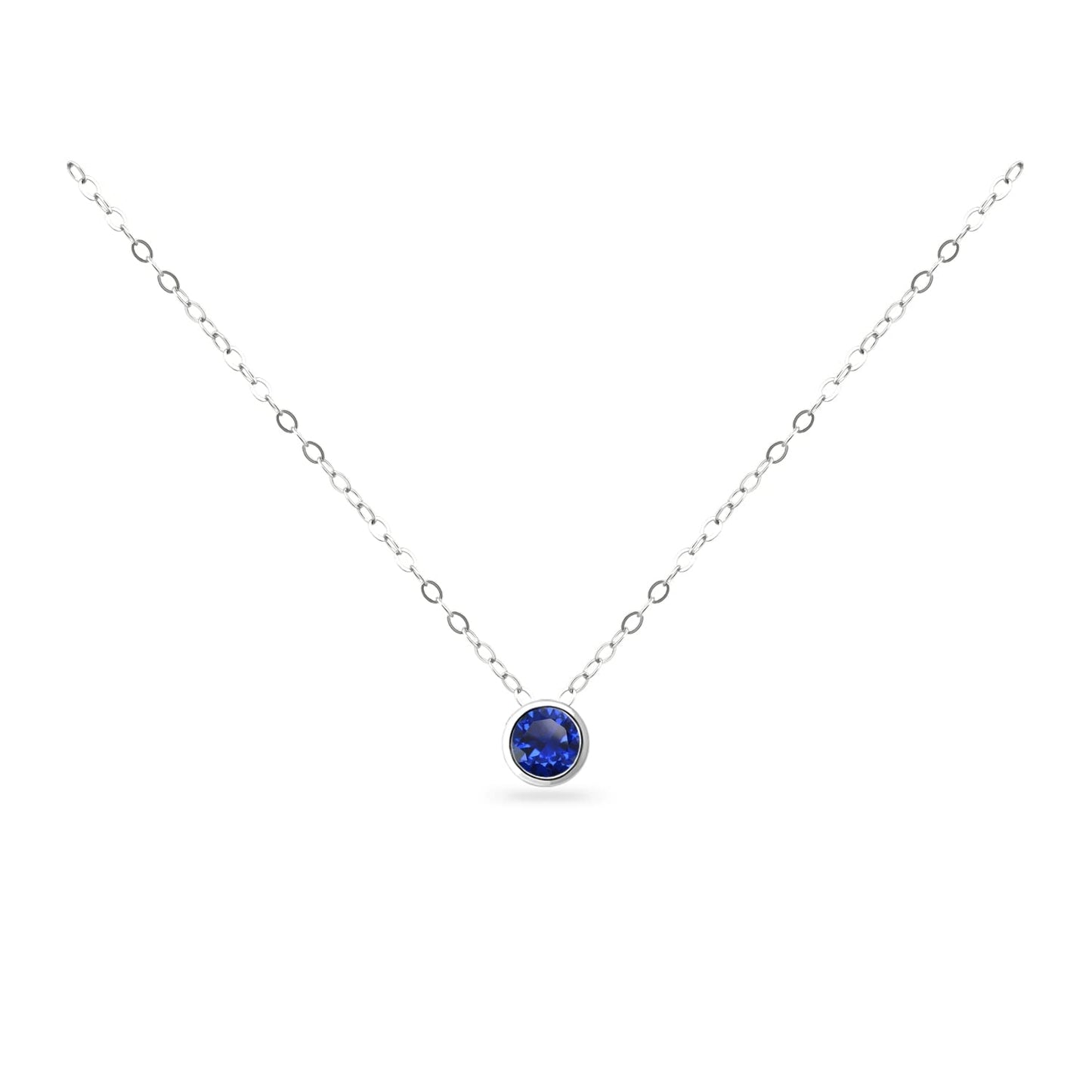 CROSS CHAIN WITH ROUND BIRTHSTONE
