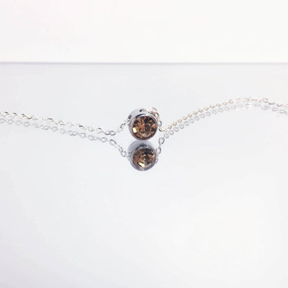 Round Cut Birthstone Necklace