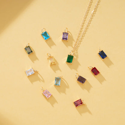 Birthstone Palette Silver Necklace