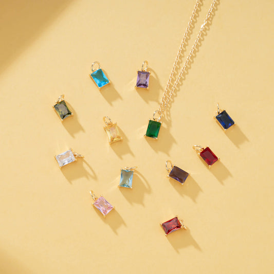 Birthstone Palette Silver Necklace