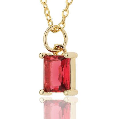 Birthstone Palette Silver Necklace