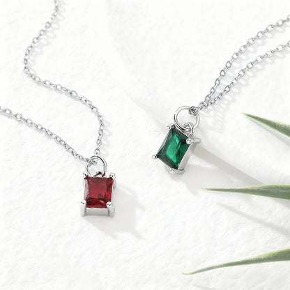 Birthstone Palette Silver Necklace