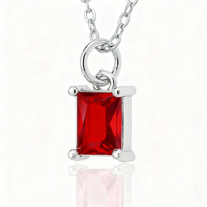 Birthstone Palette Silver Necklace