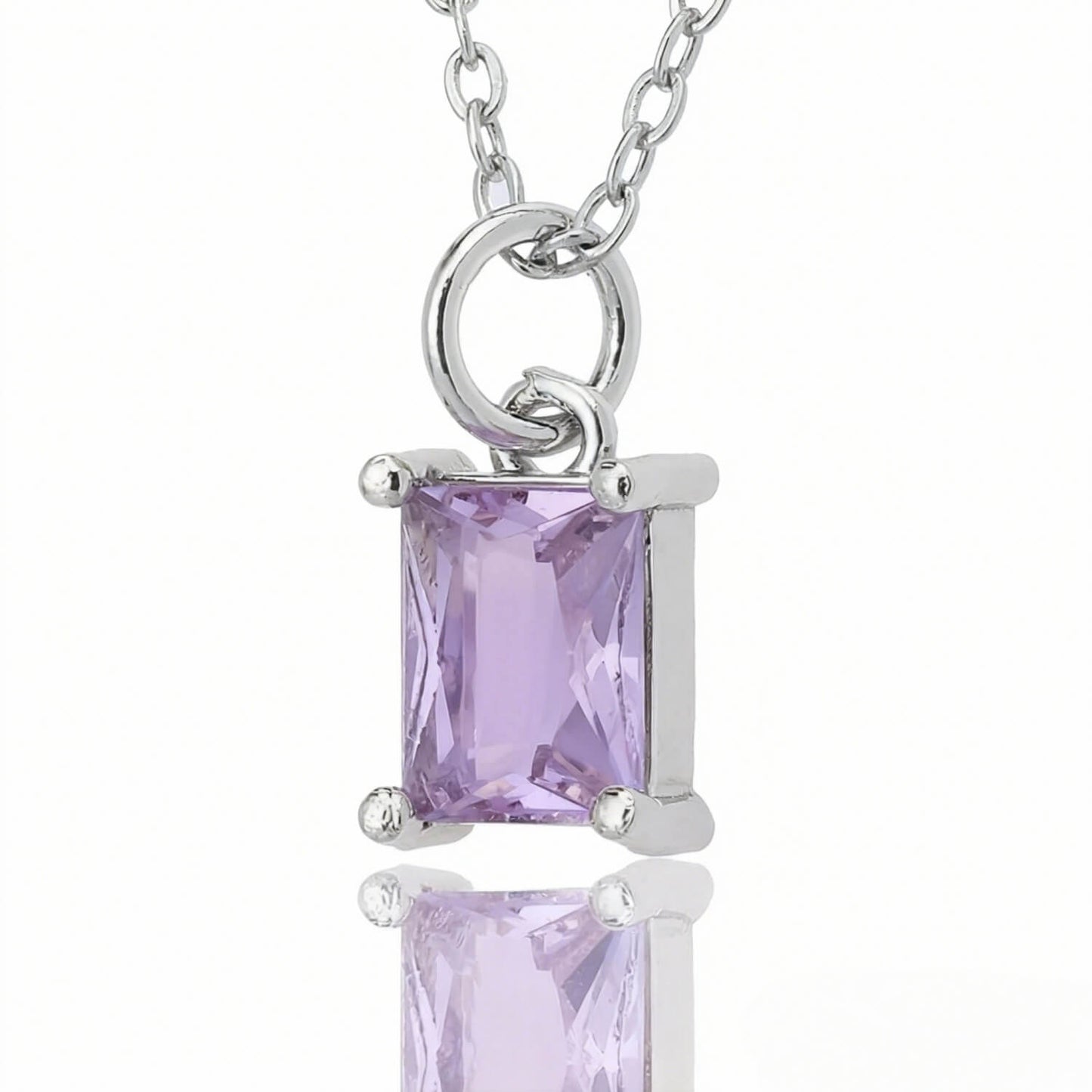 Birthstone Palette Silver Necklace