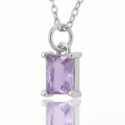 Birthstone Palette Silver Necklace