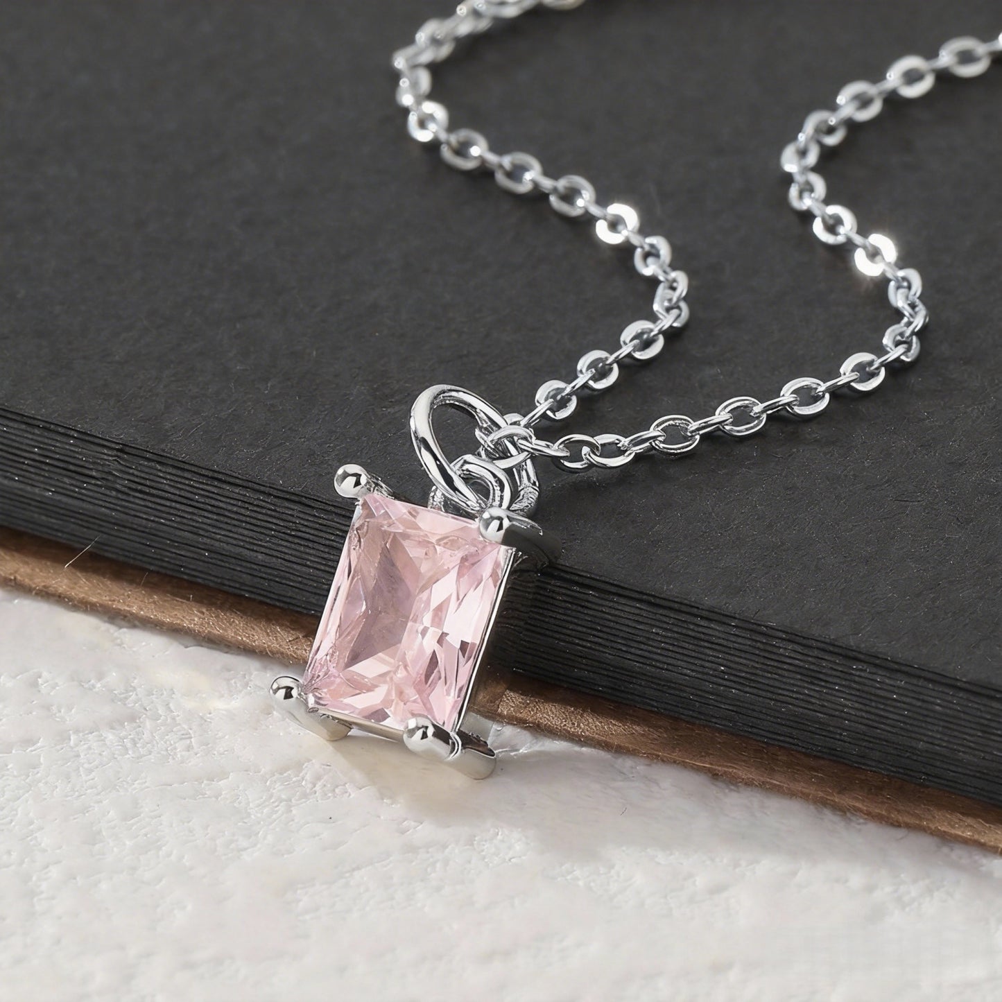 Birthstone Palette Silver Necklace