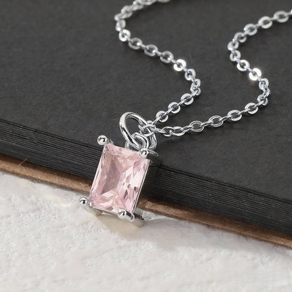 Birthstone Palette Silver Necklace