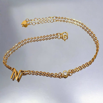 Cross Chain Bracelet With Zircon